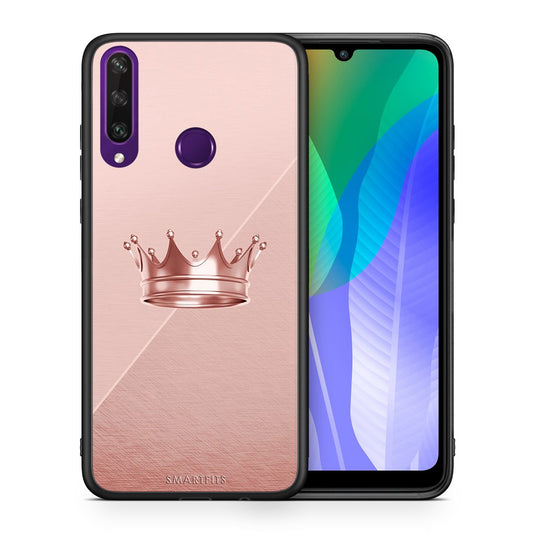 Θήκη Huawei Y6p Crown Minimal από τη Smartfits με σχέδιο στο πίσω μέρος και μαύρο περίβλημα | Huawei Y6p Crown Minimal case with colorful back and black bezels