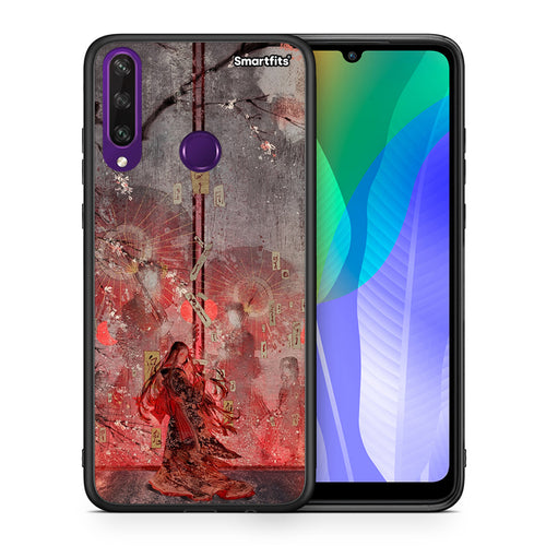 Θήκη Huawei Y6p Nezuko Kamado από τη Smartfits με σχέδιο στο πίσω μέρος και μαύρο περίβλημα | Huawei Y6p Nezuko Kamado case with colorful back and black bezels