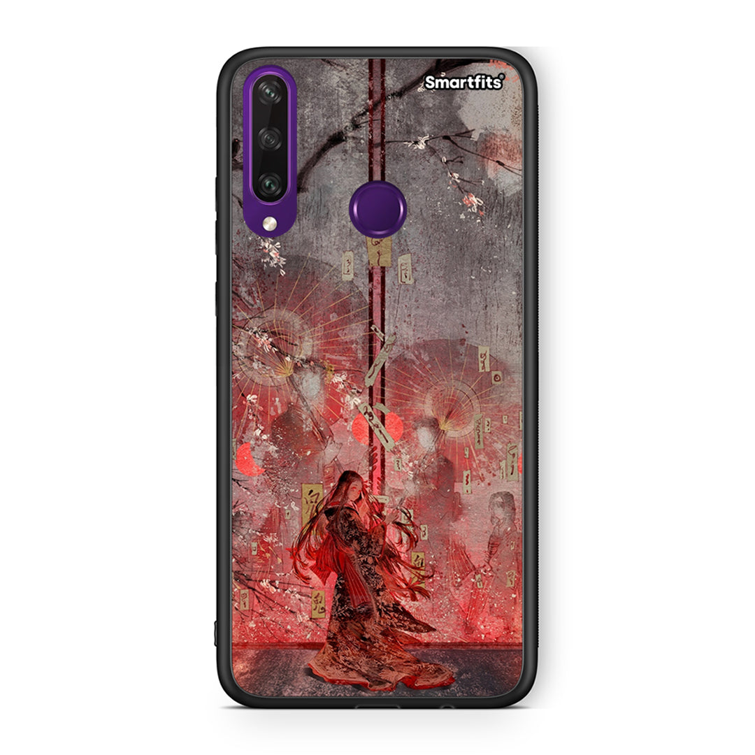 Huawei Y6p Nezuko Kamado θήκη από τη Smartfits με σχέδιο στο πίσω μέρος και μαύρο περίβλημα | Smartphone case with colorful back and black bezels by Smartfits