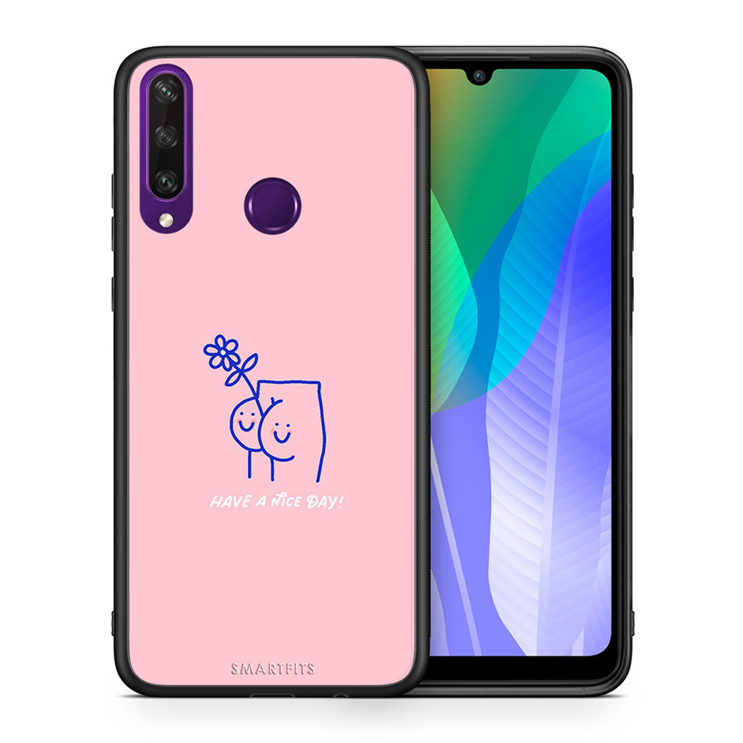Θήκη Huawei Y6p Nice Day από τη Smartfits με σχέδιο στο πίσω μέρος και μαύρο περίβλημα | Huawei Y6p Nice Day case with colorful back and black bezels