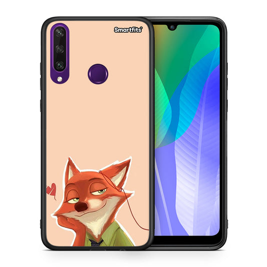 Θήκη Huawei Y6p Nick Wilde And Judy Hopps Love 1 από τη Smartfits με σχέδιο στο πίσω μέρος και μαύρο περίβλημα | Huawei Y6p Nick Wilde And Judy Hopps Love 1 case with colorful back and black bezels