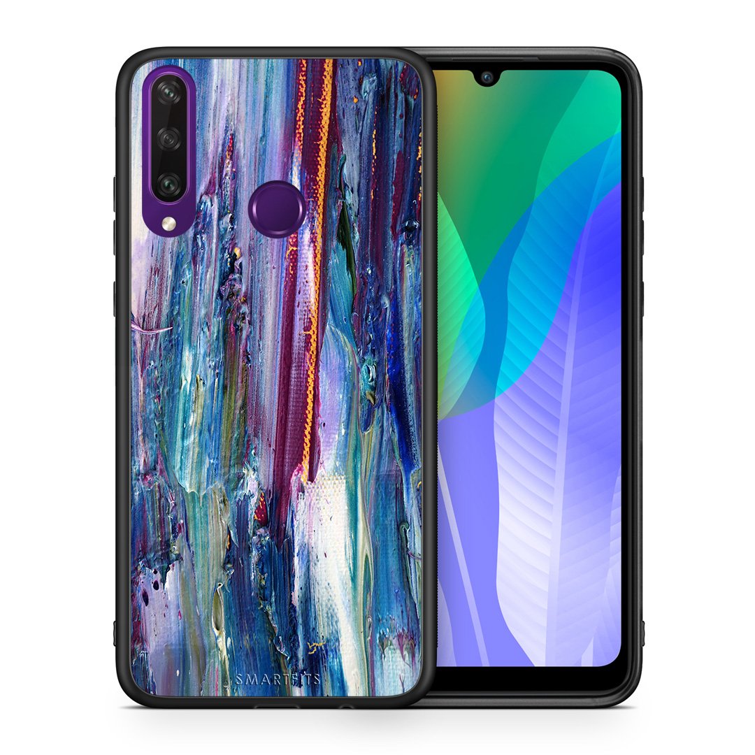 Θήκη Huawei Y6p Winter Paint από τη Smartfits με σχέδιο στο πίσω μέρος και μαύρο περίβλημα | Huawei Y6p Winter Paint case with colorful back and black bezels