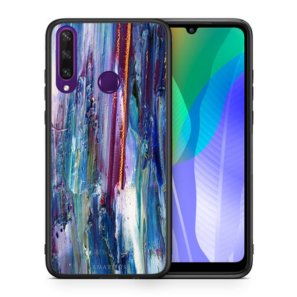 Θήκη Huawei Y6p Winter Paint από τη Smartfits με σχέδιο στο πίσω μέρος και μαύρο περίβλημα | Huawei Y6p Winter Paint case with colorful back and black bezels