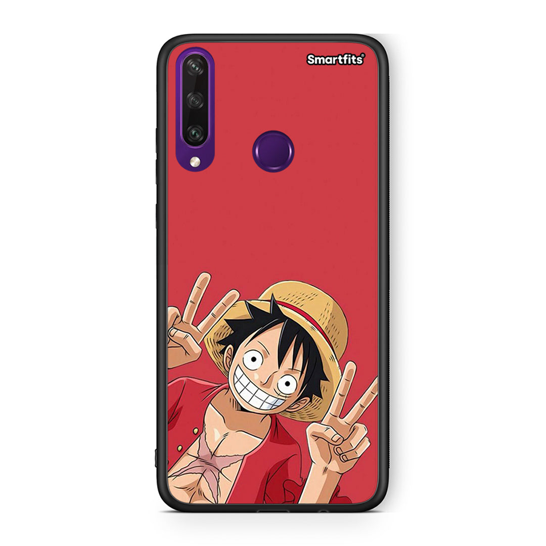 Huawei Y6p Pirate Luffy Θήκη από τη Smartfits με σχέδιο στο πίσω μέρος και μαύρο περίβλημα | Smartphone case with colorful back and black bezels by Smartfits