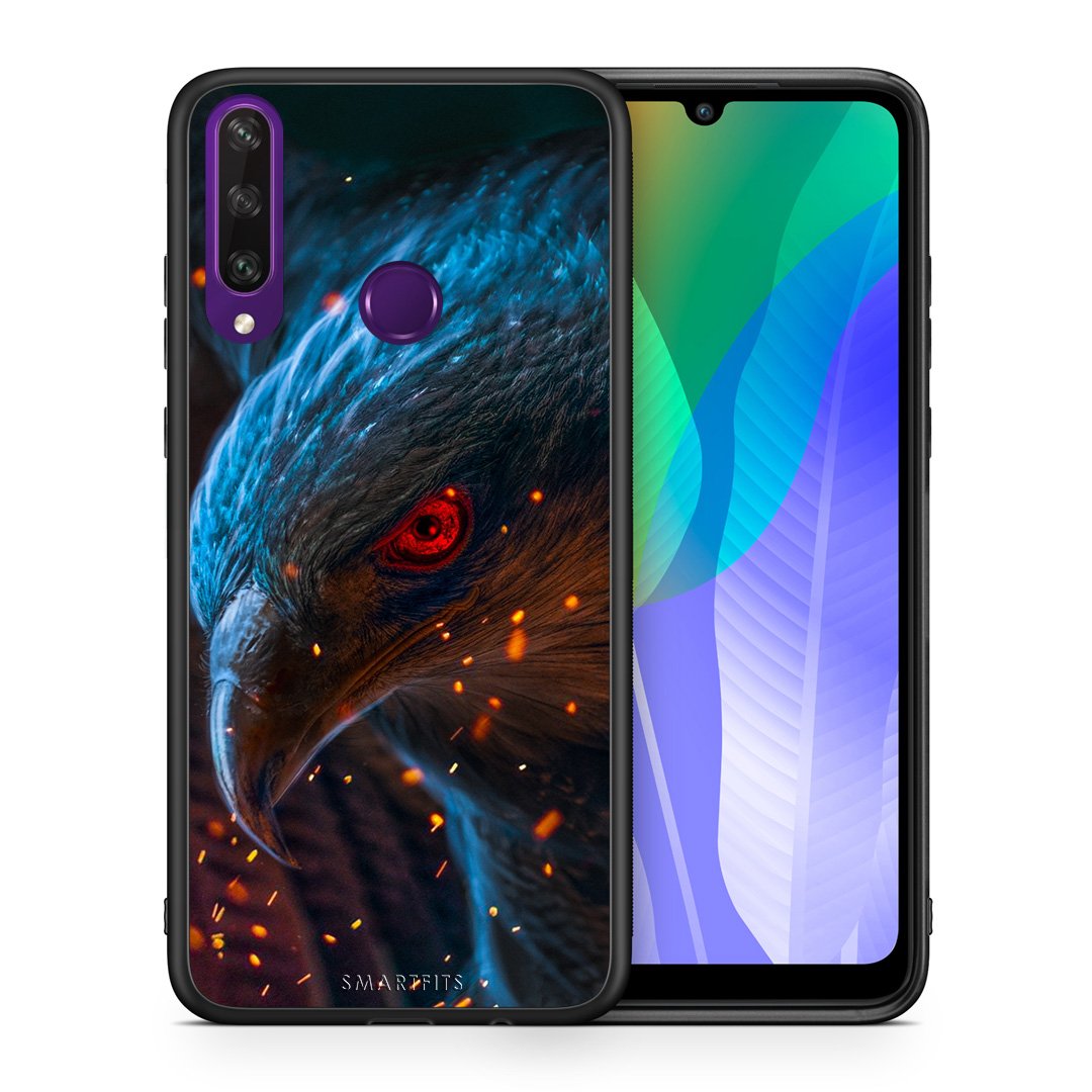Θήκη Huawei Y6p Eagle PopArt από τη Smartfits με σχέδιο στο πίσω μέρος και μαύρο περίβλημα | Huawei Y6p Eagle PopArt case with colorful back and black bezels
