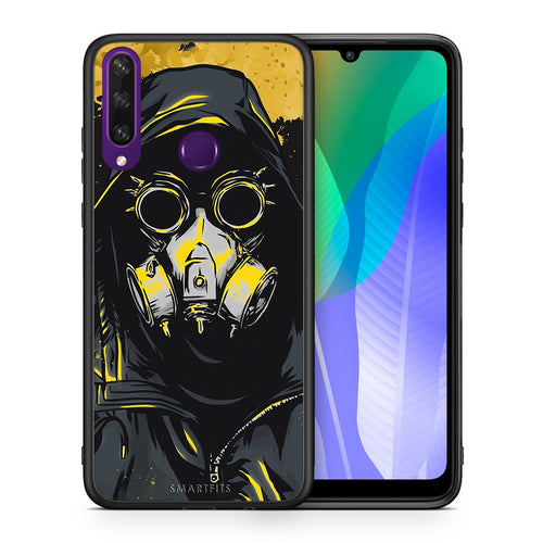 Θήκη Huawei Y6p Mask PopArt από τη Smartfits με σχέδιο στο πίσω μέρος και μαύρο περίβλημα | Huawei Y6p Mask PopArt case with colorful back and black bezels