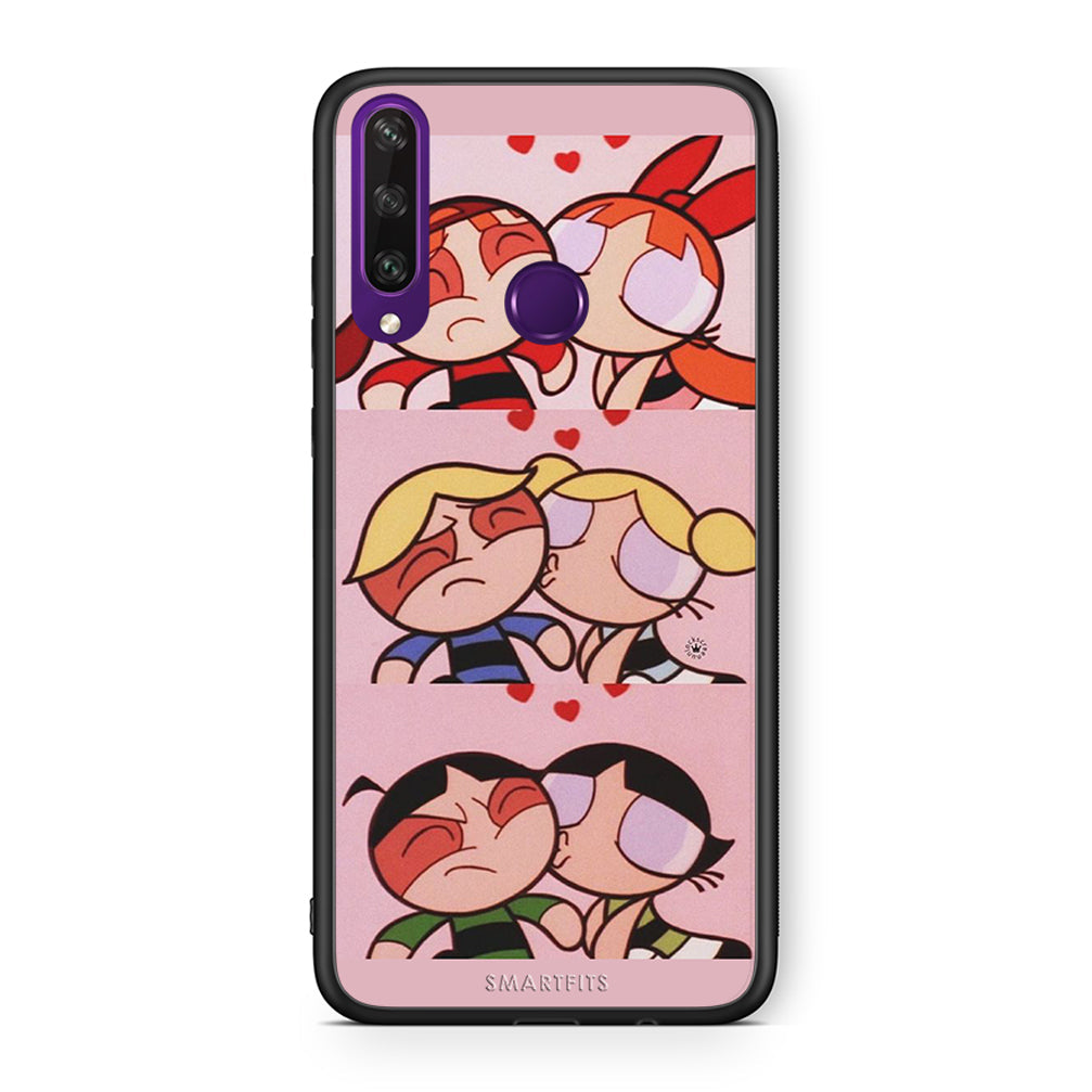 Huawei Y6p Puff Love Θήκη Αγίου Βαλεντίνου από τη Smartfits με σχέδιο στο πίσω μέρος και μαύρο περίβλημα | Smartphone case with colorful back and black bezels by Smartfits