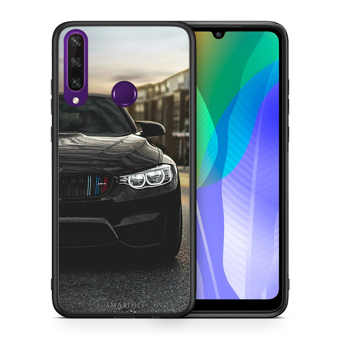 Θήκη Huawei Y6p M3 Racing από τη Smartfits με σχέδιο στο πίσω μέρος και μαύρο περίβλημα | Huawei Y6p M3 Racing case with colorful back and black bezels
