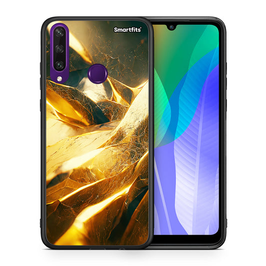 Θήκη Huawei Y6p Real Gold από τη Smartfits με σχέδιο στο πίσω μέρος και μαύρο περίβλημα | Huawei Y6p Real Gold case with colorful back and black bezels