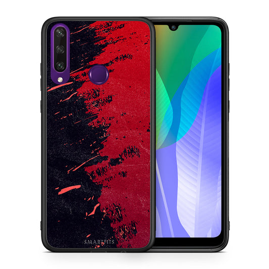 Θήκη Αγίου Βαλεντίνου Huawei Y6p Red Paint από τη Smartfits με σχέδιο στο πίσω μέρος και μαύρο περίβλημα | Huawei Y6p Red Paint case with colorful back and black bezels