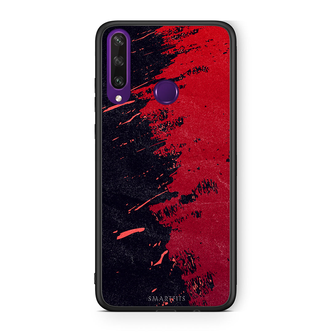 Huawei Y6p Red Paint Θήκη Αγίου Βαλεντίνου από τη Smartfits με σχέδιο στο πίσω μέρος και μαύρο περίβλημα | Smartphone case with colorful back and black bezels by Smartfits