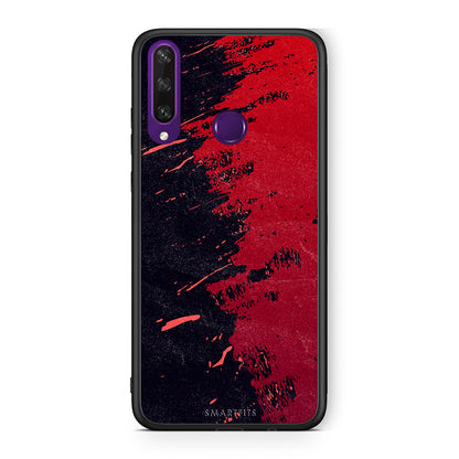 Huawei Y6p Red Paint Θήκη Αγίου Βαλεντίνου από τη Smartfits με σχέδιο στο πίσω μέρος και μαύρο περίβλημα | Smartphone case with colorful back and black bezels by Smartfits