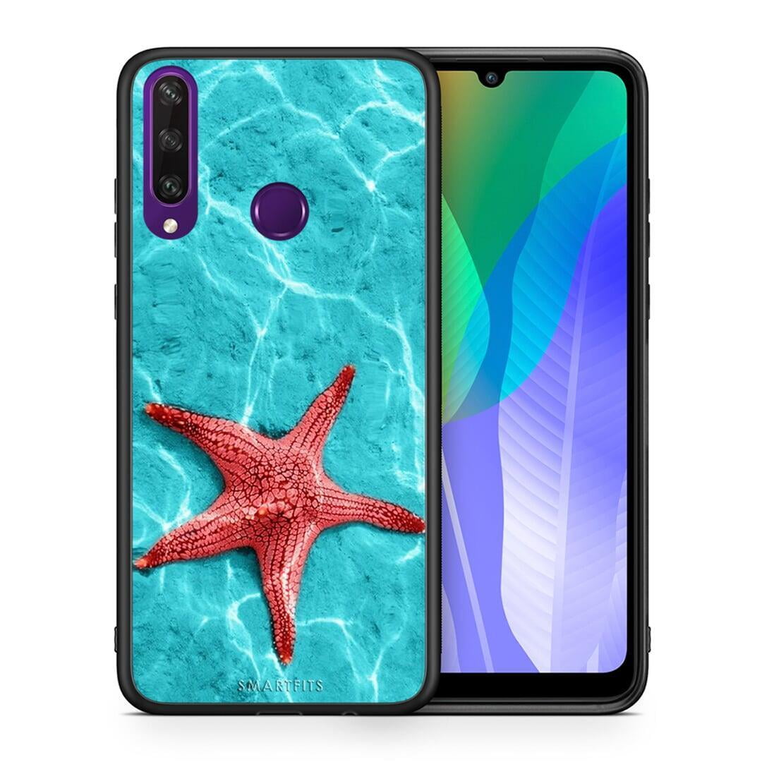 Θήκη Huawei Y6p Red Starfish από τη Smartfits με σχέδιο στο πίσω μέρος και μαύρο περίβλημα | Huawei Y6p Red Starfish case with colorful back and black bezels
