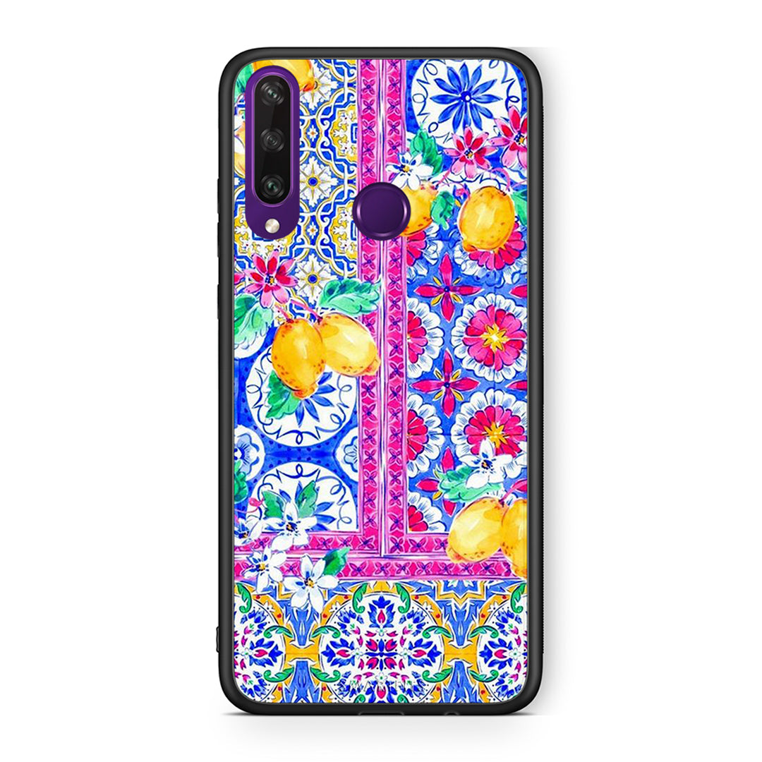 Huawei Y6p Retro Spring θήκη από τη Smartfits με σχέδιο στο πίσω μέρος και μαύρο περίβλημα | Smartphone case with colorful back and black bezels by Smartfits