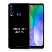 Thumbnail for Θήκη Huawei Y6p Salute από τη Smartfits με σχέδιο στο πίσω μέρος και μαύρο περίβλημα | Huawei Y6p Salute case with colorful back and black bezels