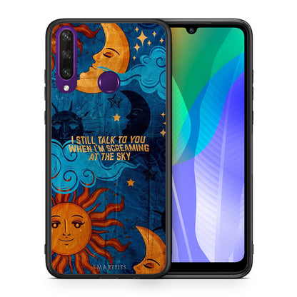 Θήκη Huawei Y6p Screaming Sky από τη Smartfits με σχέδιο στο πίσω μέρος και μαύρο περίβλημα | Huawei Y6p Screaming Sky case with colorful back and black bezels