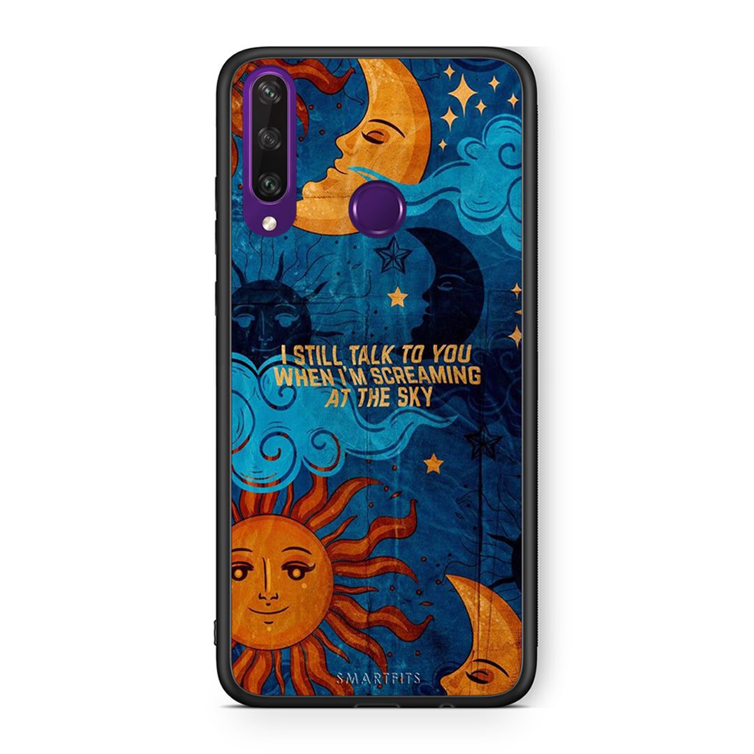 Huawei Y6p Screaming Sky θήκη από τη Smartfits με σχέδιο στο πίσω μέρος και μαύρο περίβλημα | Smartphone case with colorful back and black bezels by Smartfits