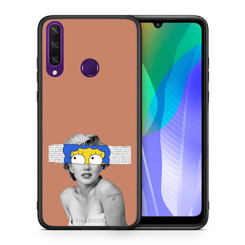 Θήκη Huawei Y6p Sim Merilyn από τη Smartfits με σχέδιο στο πίσω μέρος και μαύρο περίβλημα | Huawei Y6p Sim Merilyn case with colorful back and black bezels