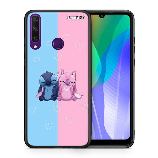 Θήκη Huawei Y6p Stitch And Angel από τη Smartfits με σχέδιο στο πίσω μέρος και μαύρο περίβλημα | Huawei Y6p Stitch And Angel case with colorful back and black bezels