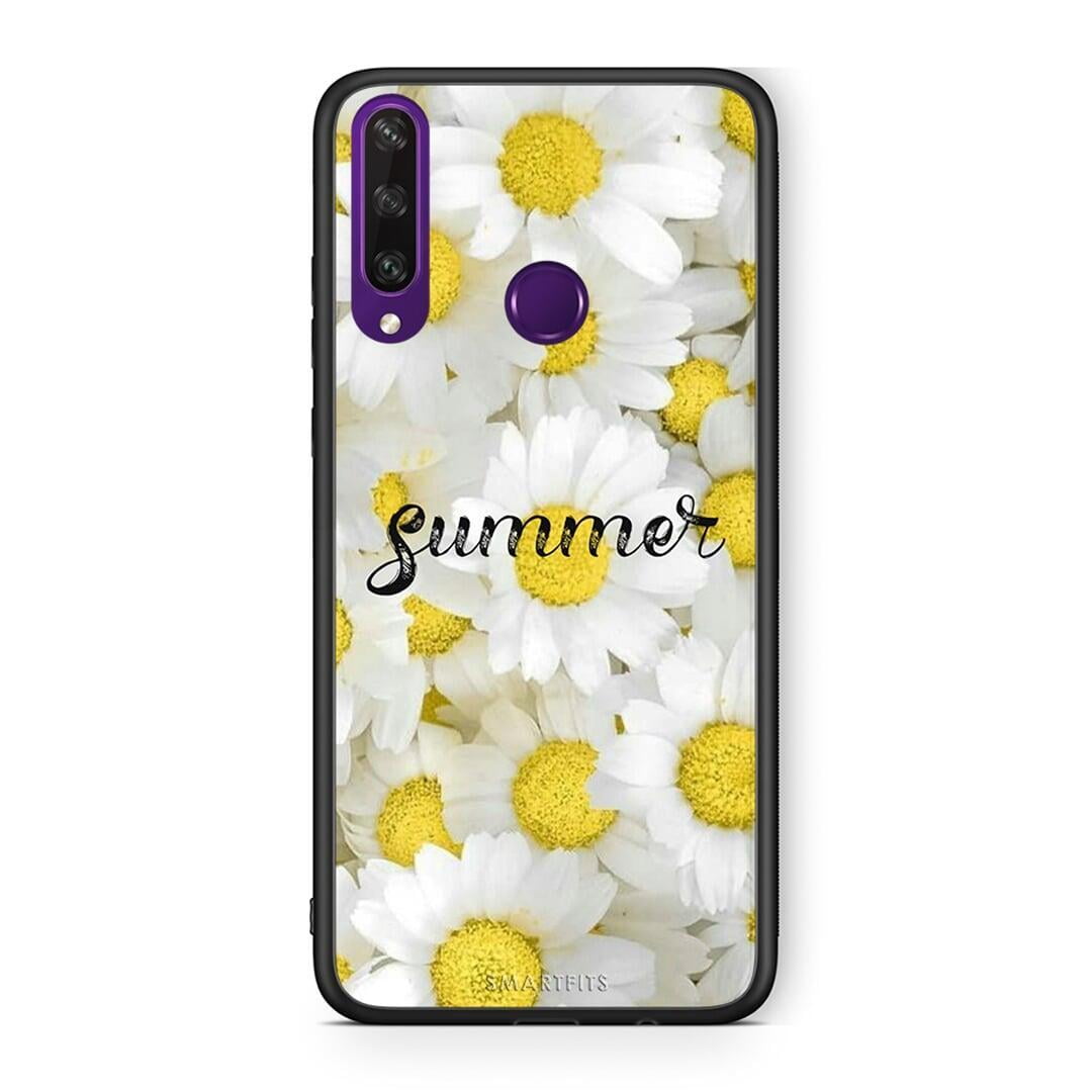 Huawei Y6p Summer Daisies Θήκη από τη Smartfits με σχέδιο στο πίσω μέρος και μαύρο περίβλημα | Smartphone case with colorful back and black bezels by Smartfits