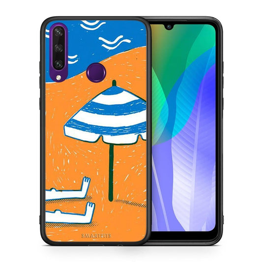 Θήκη Huawei Y6p Summering από τη Smartfits με σχέδιο στο πίσω μέρος και μαύρο περίβλημα | Huawei Y6p Summering case with colorful back and black bezels