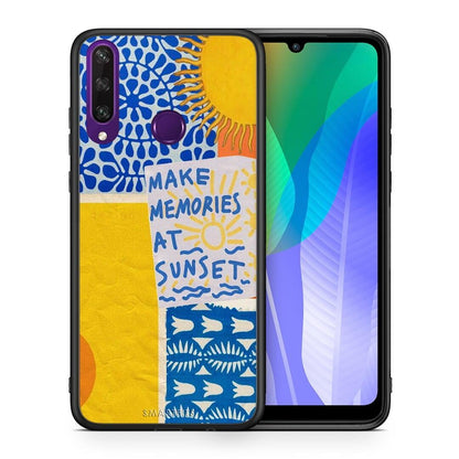 Θήκη Huawei Y6p Sunset Memories από τη Smartfits με σχέδιο στο πίσω μέρος και μαύρο περίβλημα | Huawei Y6p Sunset Memories case with colorful back and black bezels