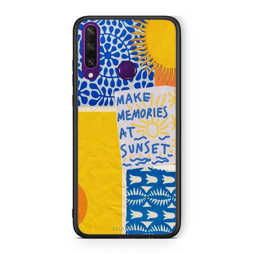 Huawei Y6p Sunset Memories Θήκη από τη Smartfits με σχέδιο στο πίσω μέρος και μαύρο περίβλημα | Smartphone case with colorful back and black bezels by Smartfits