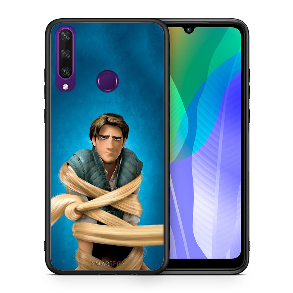 Θήκη Αγίου Βαλεντίνου Huawei Y6p Tangled 1 από τη Smartfits με σχέδιο στο πίσω μέρος και μαύρο περίβλημα | Huawei Y6p Tangled 1 case with colorful back and black bezels