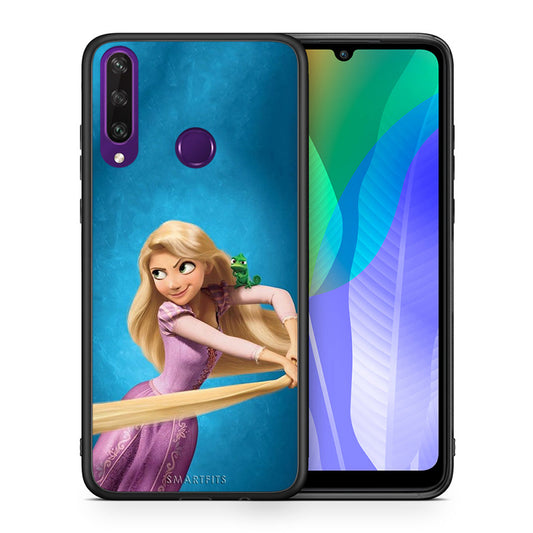 Θήκη Αγίου Βαλεντίνου Huawei Y6p Tangled 2 από τη Smartfits με σχέδιο στο πίσω μέρος και μαύρο περίβλημα | Huawei Y6p Tangled 2 case with colorful back and black bezels