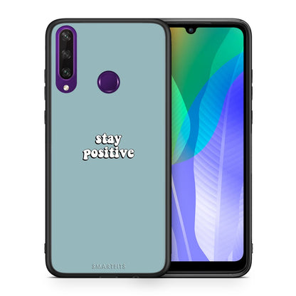 Θήκη Huawei Y6p Positive Text από τη Smartfits με σχέδιο στο πίσω μέρος και μαύρο περίβλημα | Huawei Y6p Positive Text case with colorful back and black bezels