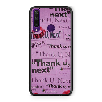Huawei Y6p Thank You Next Θήκη Αγίου Βαλεντίνου από τη Smartfits με σχέδιο στο πίσω μέρος και μαύρο περίβλημα | Smartphone case with colorful back and black bezels by Smartfits