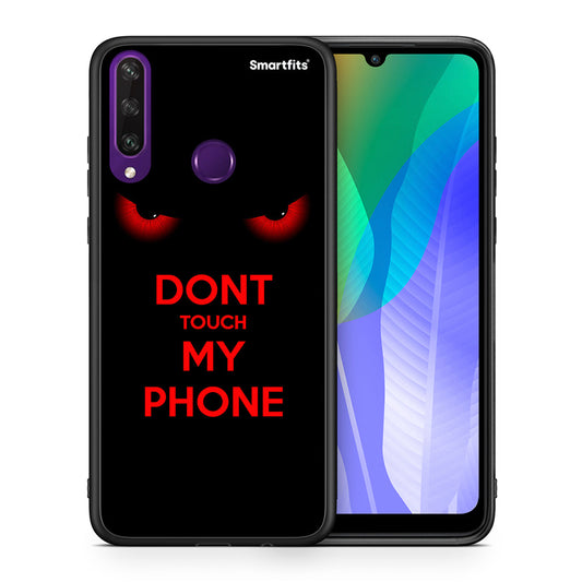 Θήκη Huawei Y6p Touch My Phone από τη Smartfits με σχέδιο στο πίσω μέρος και μαύρο περίβλημα | Huawei Y6p Touch My Phone case with colorful back and black bezels