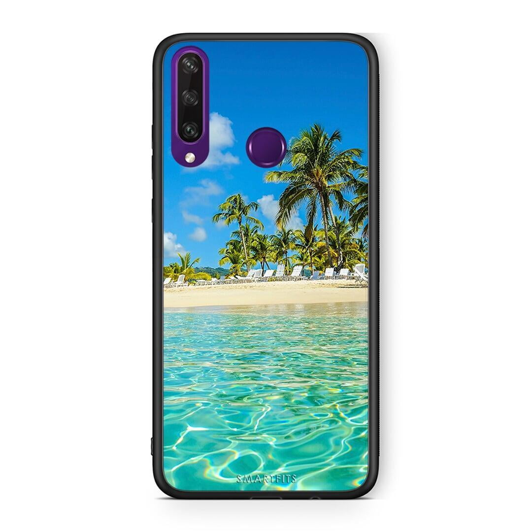 Huawei Y6p Tropical Vibes Θήκη από τη Smartfits με σχέδιο στο πίσω μέρος και μαύρο περίβλημα | Smartphone case with colorful back and black bezels by Smartfits