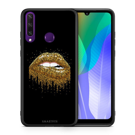 Θήκη Huawei Y6p Golden Valentine από τη Smartfits με σχέδιο στο πίσω μέρος και μαύρο περίβλημα | Huawei Y6p Golden Valentine case with colorful back and black bezels