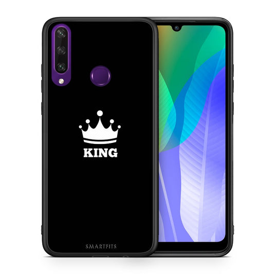 Θήκη Huawei Y6p King Valentine από τη Smartfits με σχέδιο στο πίσω μέρος και μαύρο περίβλημα | Huawei Y6p King Valentine case with colorful back and black bezels