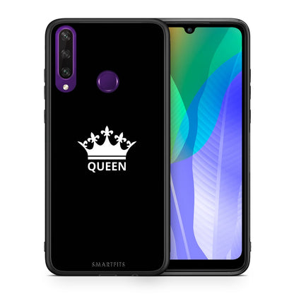 Θήκη Huawei Y6p Queen Valentine από τη Smartfits με σχέδιο στο πίσω μέρος και μαύρο περίβλημα | Huawei Y6p Queen Valentine case with colorful back and black bezels