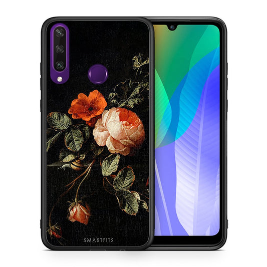 Θήκη Huawei Y6p Vintage Roses από τη Smartfits με σχέδιο στο πίσω μέρος και μαύρο περίβλημα | Huawei Y6p Vintage Roses case with colorful back and black bezels