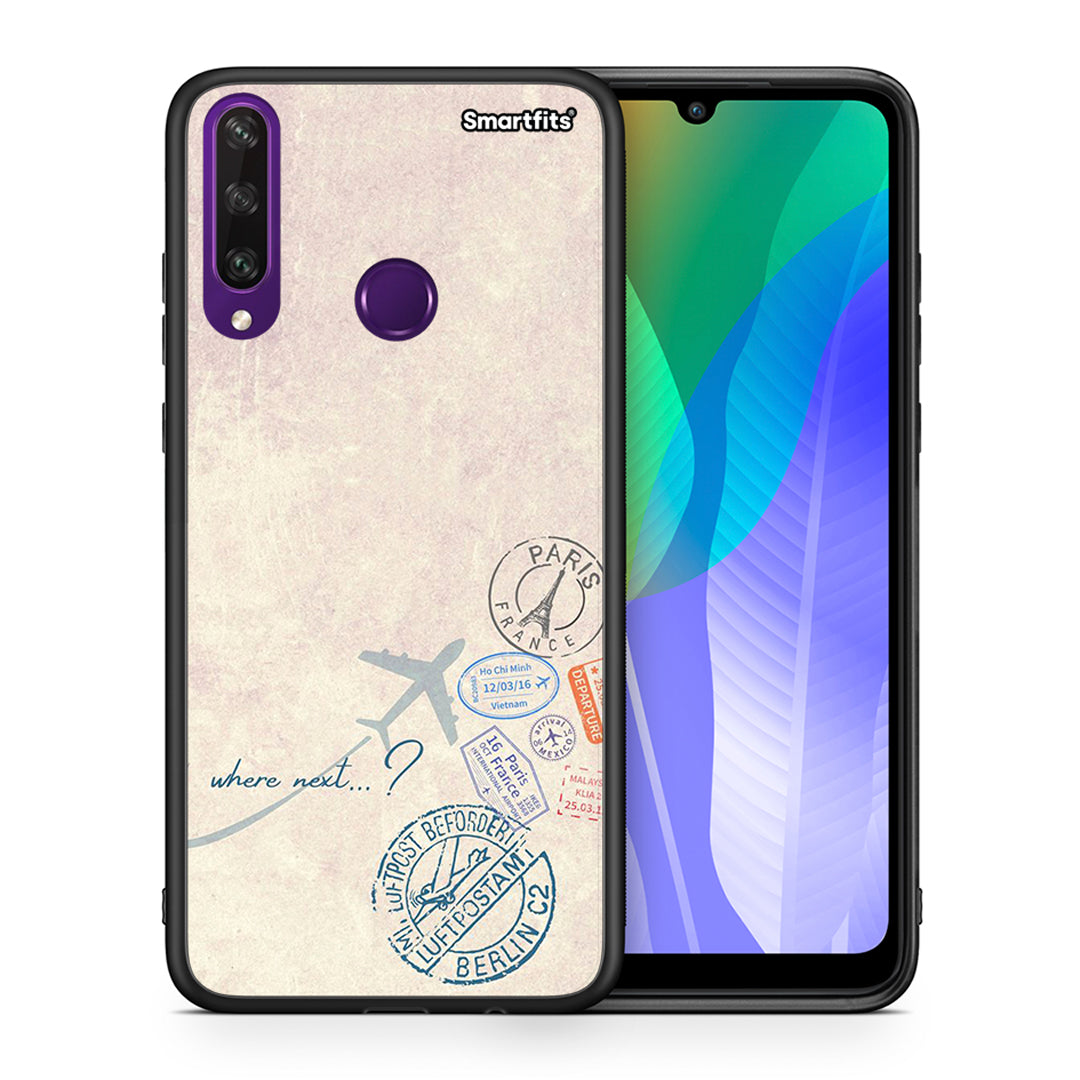 Θήκη Huawei Y6p Where Next από τη Smartfits με σχέδιο στο πίσω μέρος και μαύρο περίβλημα | Huawei Y6p Where Next case with colorful back and black bezels