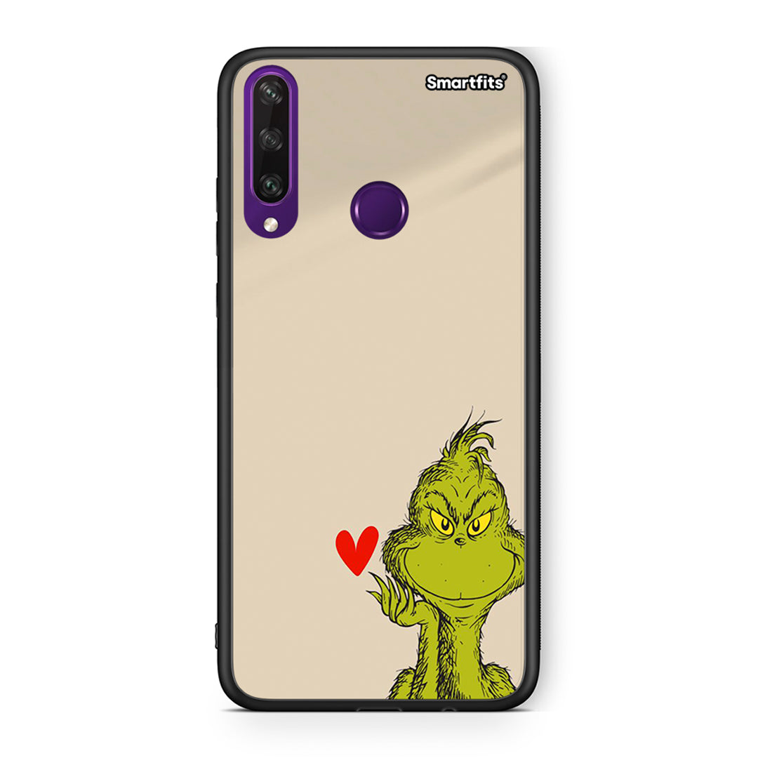 Huawei Y6p Xmas Grinch θήκη από τη Smartfits με σχέδιο στο πίσω μέρος και μαύρο περίβλημα | Smartphone case with colorful back and black bezels by Smartfits