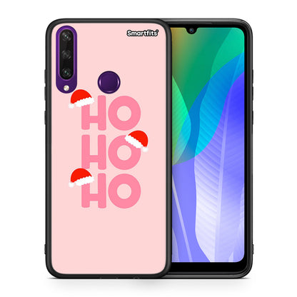 Θήκη Huawei Y6p Xmas Ho Ho Ho από τη Smartfits με σχέδιο στο πίσω μέρος και μαύρο περίβλημα | Huawei Y6p Xmas Ho Ho Ho case with colorful back and black bezels