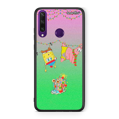 Huawei Y6p Xmas Lights θήκη από τη Smartfits με σχέδιο στο πίσω μέρος και μαύρο περίβλημα | Smartphone case with colorful back and black bezels by Smartfits