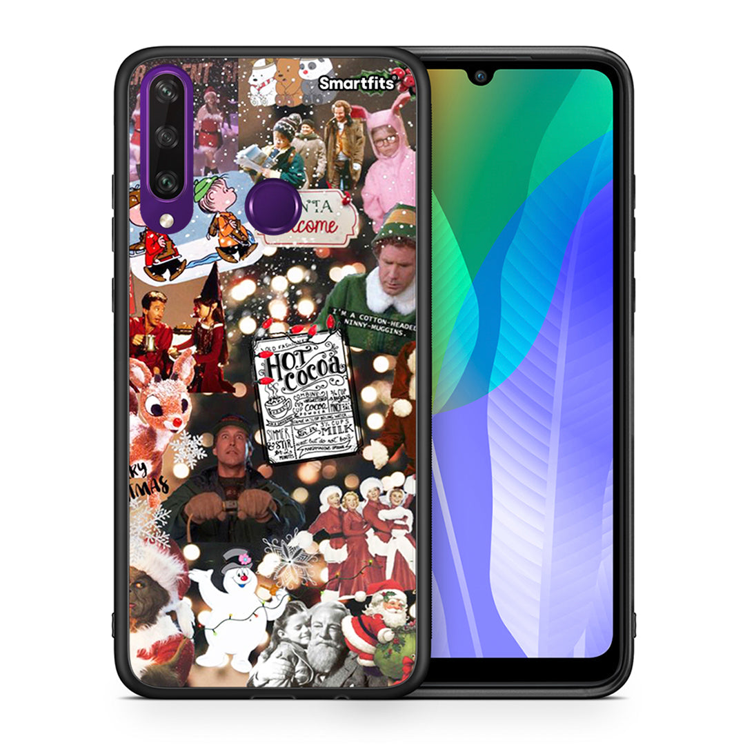 Θήκη Huawei Y6p Xmas Movies από τη Smartfits με σχέδιο στο πίσω μέρος και μαύρο περίβλημα | Huawei Y6p Xmas Movies case with colorful back and black bezels