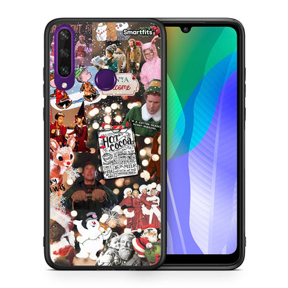 Θήκη Huawei Y6p Xmas Movies από τη Smartfits με σχέδιο στο πίσω μέρος και μαύρο περίβλημα | Huawei Y6p Xmas Movies case with colorful back and black bezels