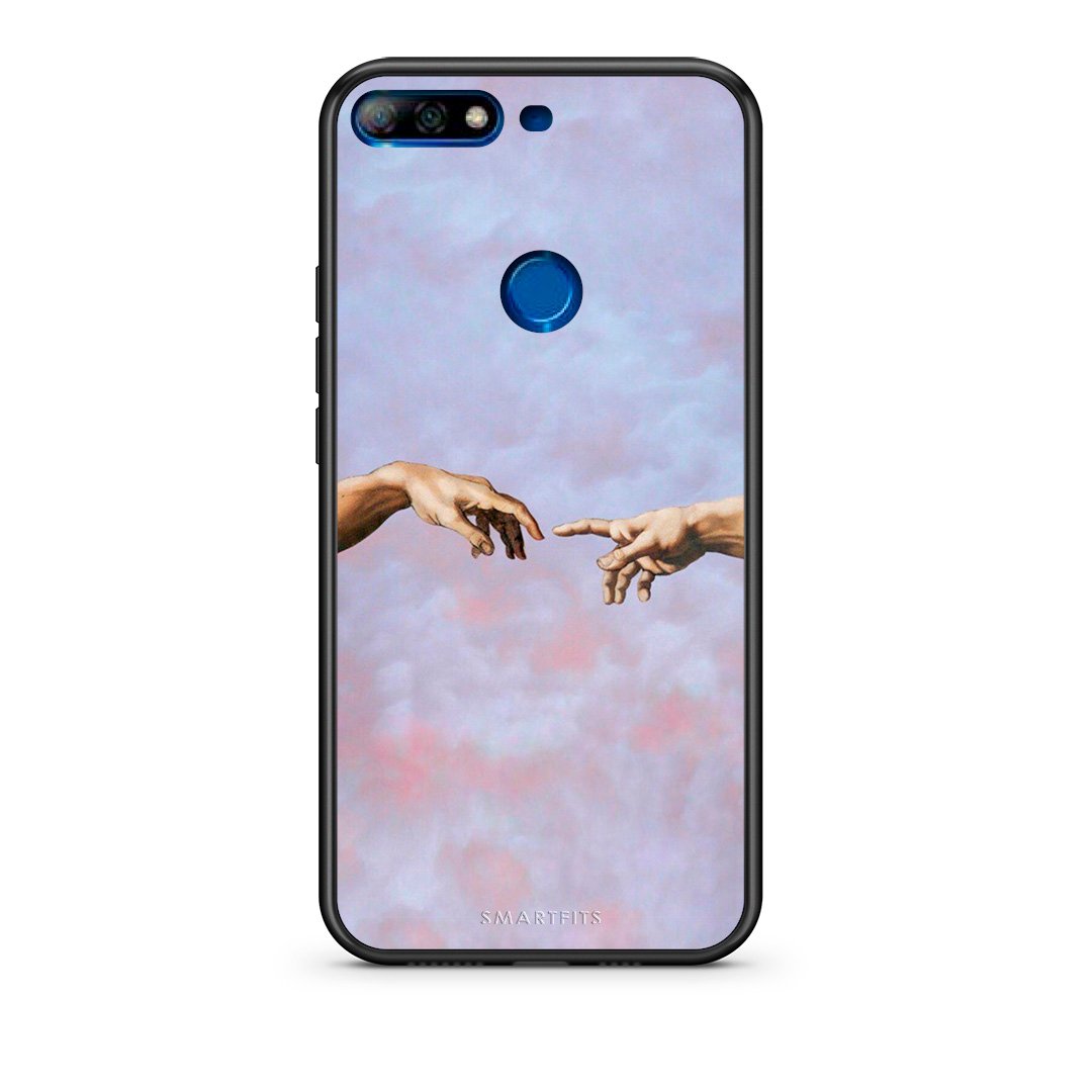 Huawei Y7 2018 Adam Hand θήκη από τη Smartfits με σχέδιο στο πίσω μέρος και μαύρο περίβλημα | Smartphone case with colorful back and black bezels by Smartfits