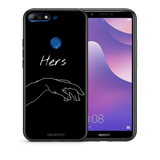 Θήκη Αγίου Βαλεντίνου Huawei Y7 2018 Aeshetic Love 1 από τη Smartfits με σχέδιο στο πίσω μέρος και μαύρο περίβλημα | Huawei Y7 2018 Aeshetic Love 1 case with colorful back and black bezels