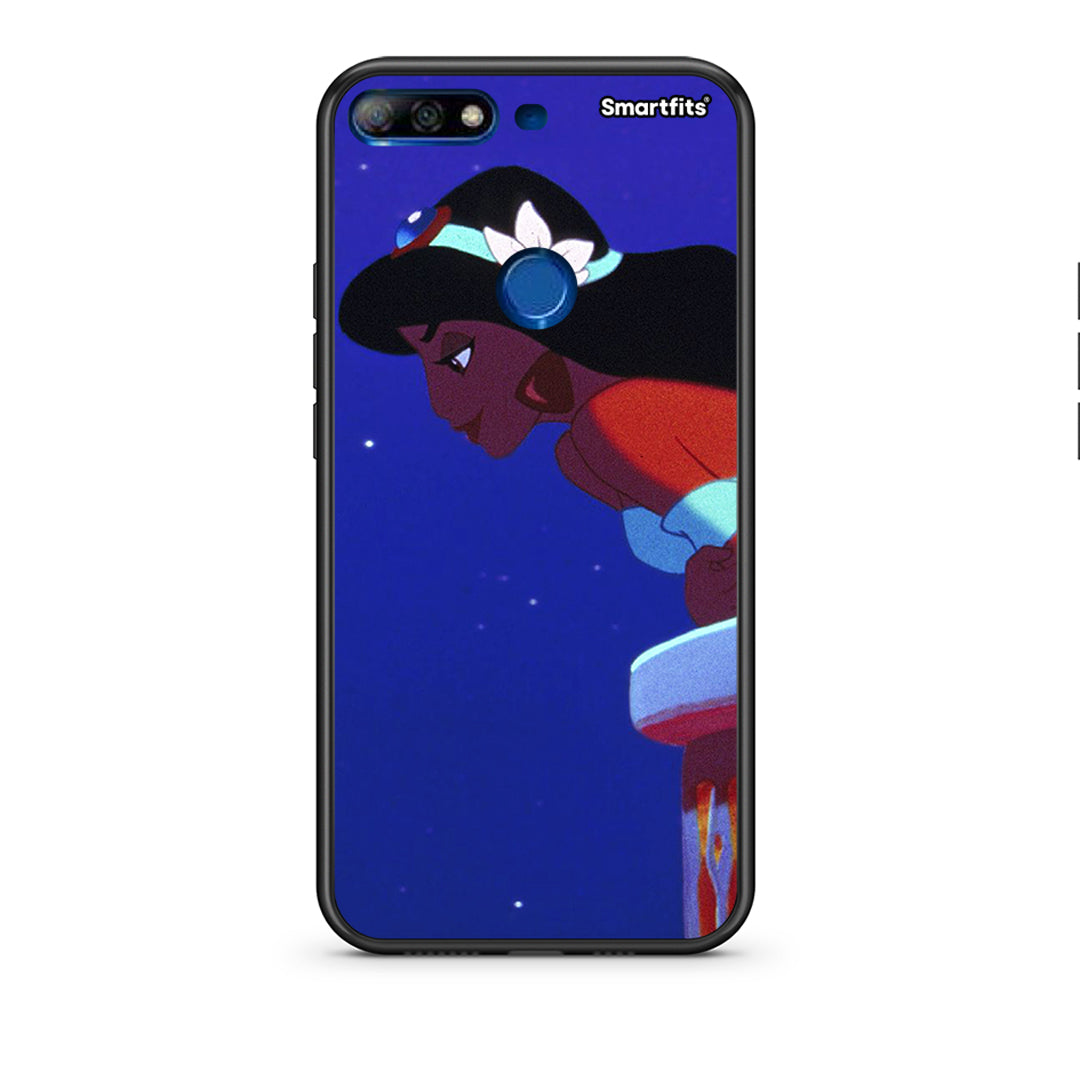 Huawei Y7 2018 Alladin And Jasmine Love 2 θήκη από τη Smartfits με σχέδιο στο πίσω μέρος και μαύρο περίβλημα | Smartphone case with colorful back and black bezels by Smartfits
