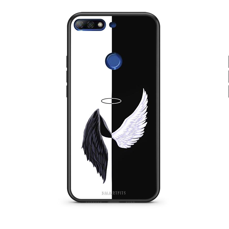 Huawei Y7 2018 Angels Demons θήκη από τη Smartfits με σχέδιο στο πίσω μέρος και μαύρο περίβλημα | Smartphone case with colorful back and black bezels by Smartfits