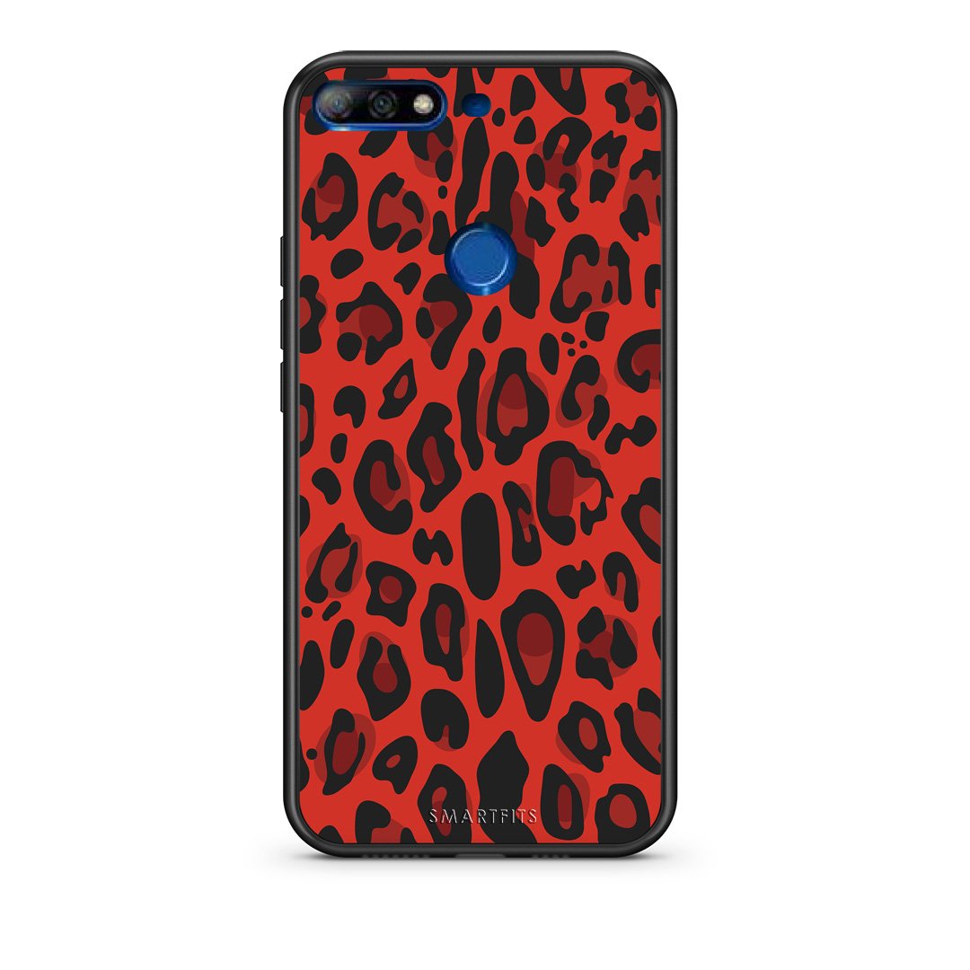 4 - Huawei Y7 2018 Red Leopard Animal case, cover, bumper