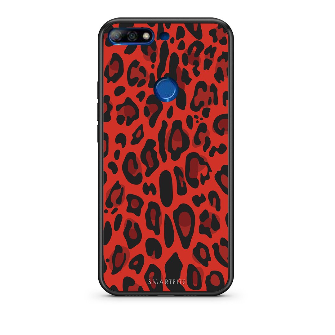 4 - Huawei Y7 2018 Red Leopard Animal case, cover, bumper