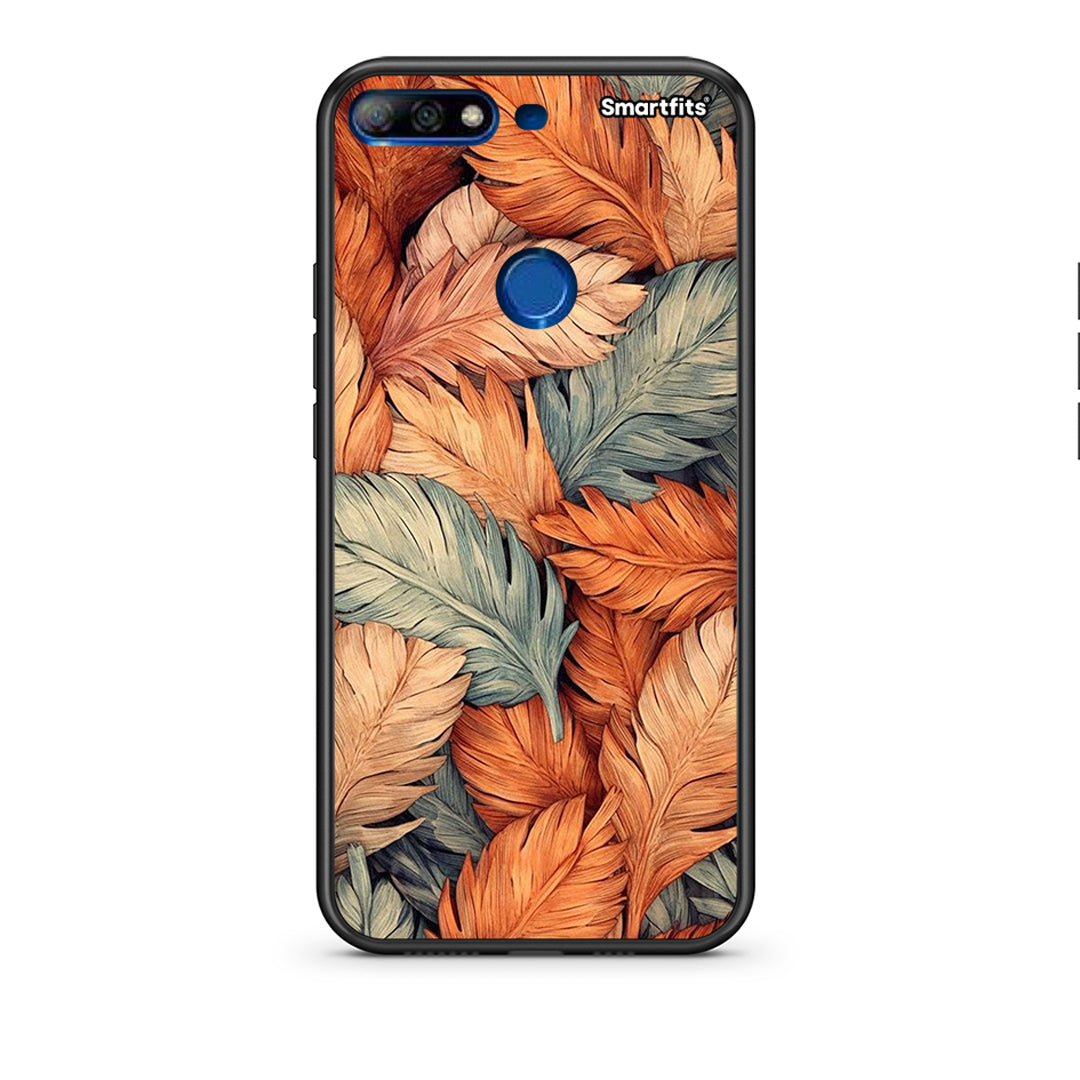 Huawei Y7 2018 Autumn Leaves Θήκη από τη Smartfits με σχέδιο στο πίσω μέρος και μαύρο περίβλημα | Smartphone case with colorful back and black bezels by Smartfits